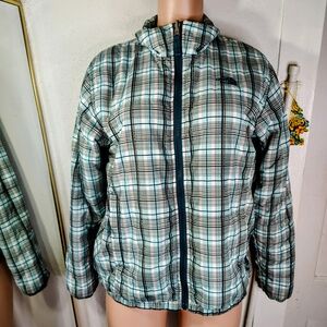 The North Face Plaid Bomber Jacket - Black and White